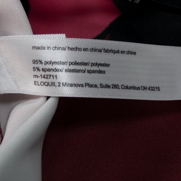 Eloquii Floral Scuba Pencil Skirt Womens 20 Red Stretch Casual Straight SS03X - Picture 5 of 5